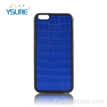 NOUVEAU Étui en cuir Crocodile Blue pour iPhone 13